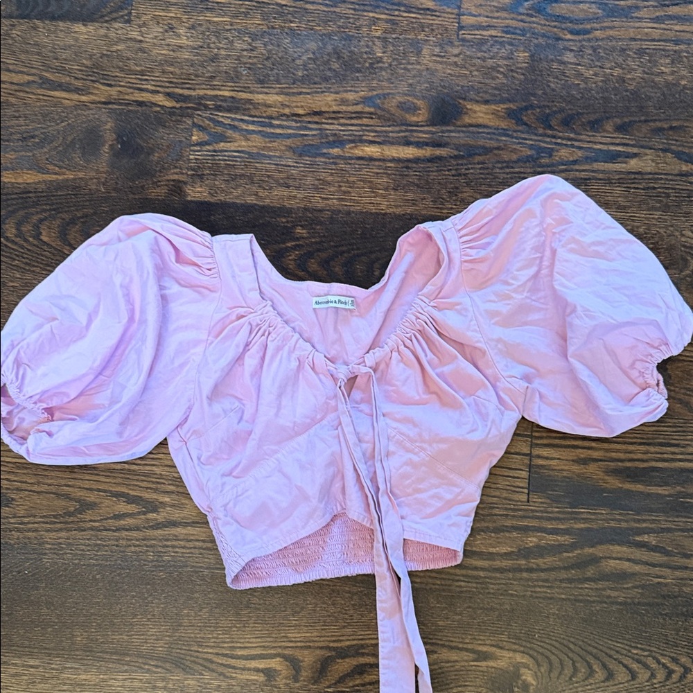 Abercrombie & Fitch Light Pink Puff Sleeve Blouse